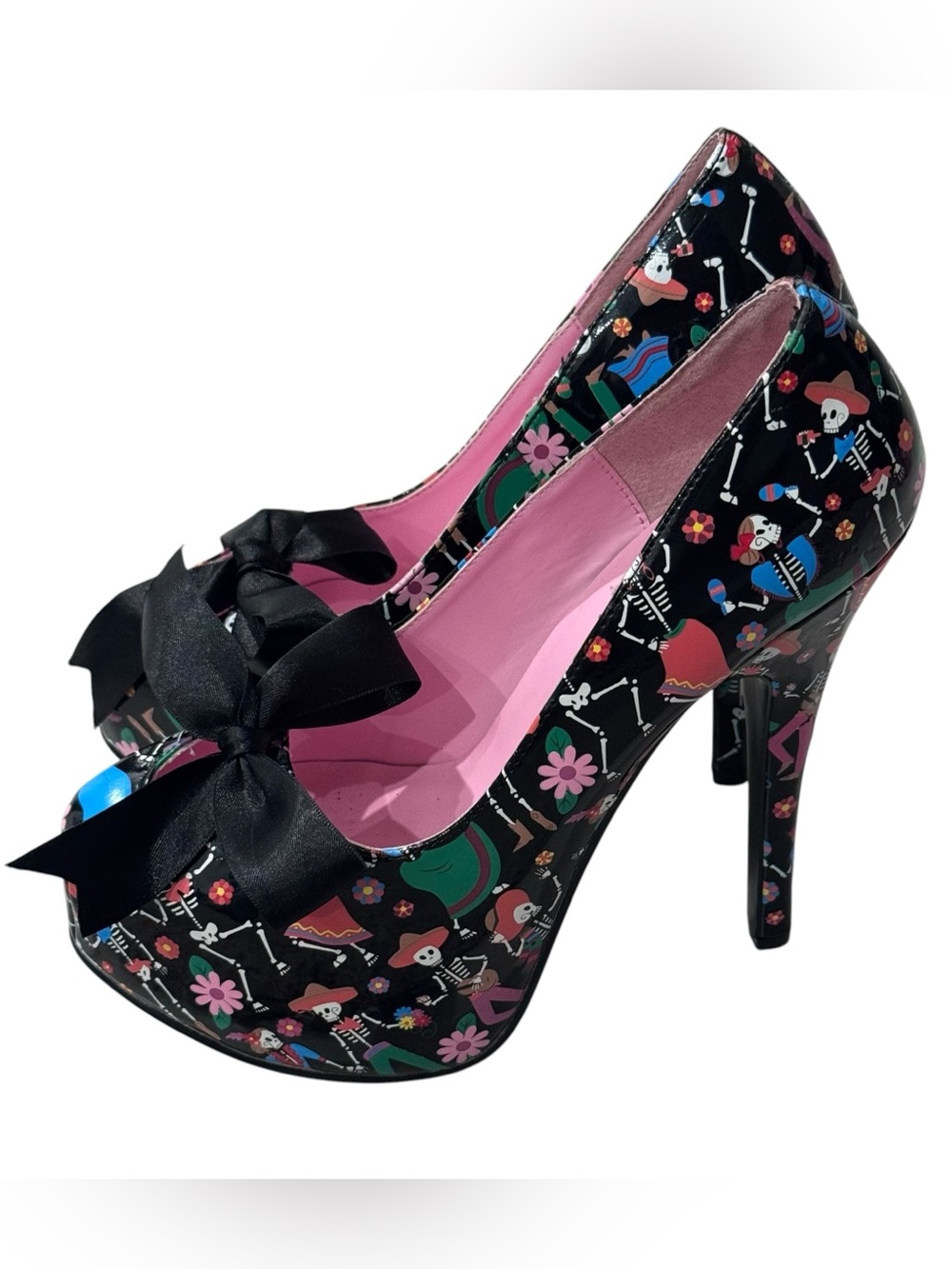 Pin Up Couture Day of The Dead Dia De Los Muertos Heels Size 7